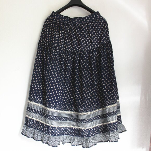 New Doen Rosanna Skirt in Indigo Calico, Size XS - Picture 11 of 15